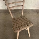 Chaise brutaliste en bois