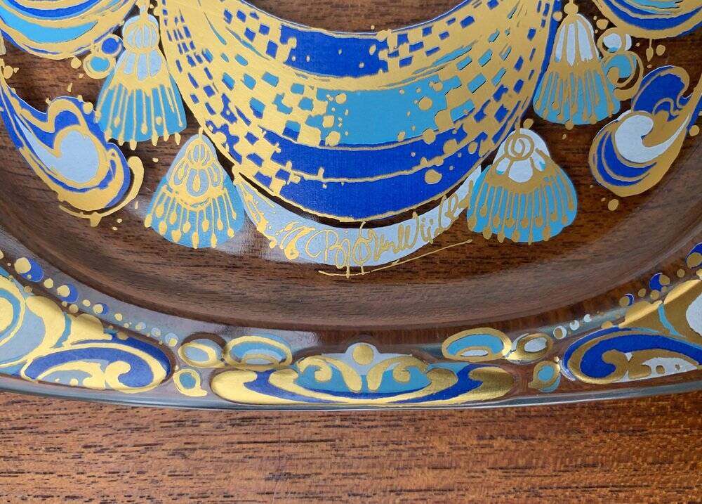 Limited edition German vintage Christmas wall plate by Bjørn Wiinblad for Rosenthal, 1978