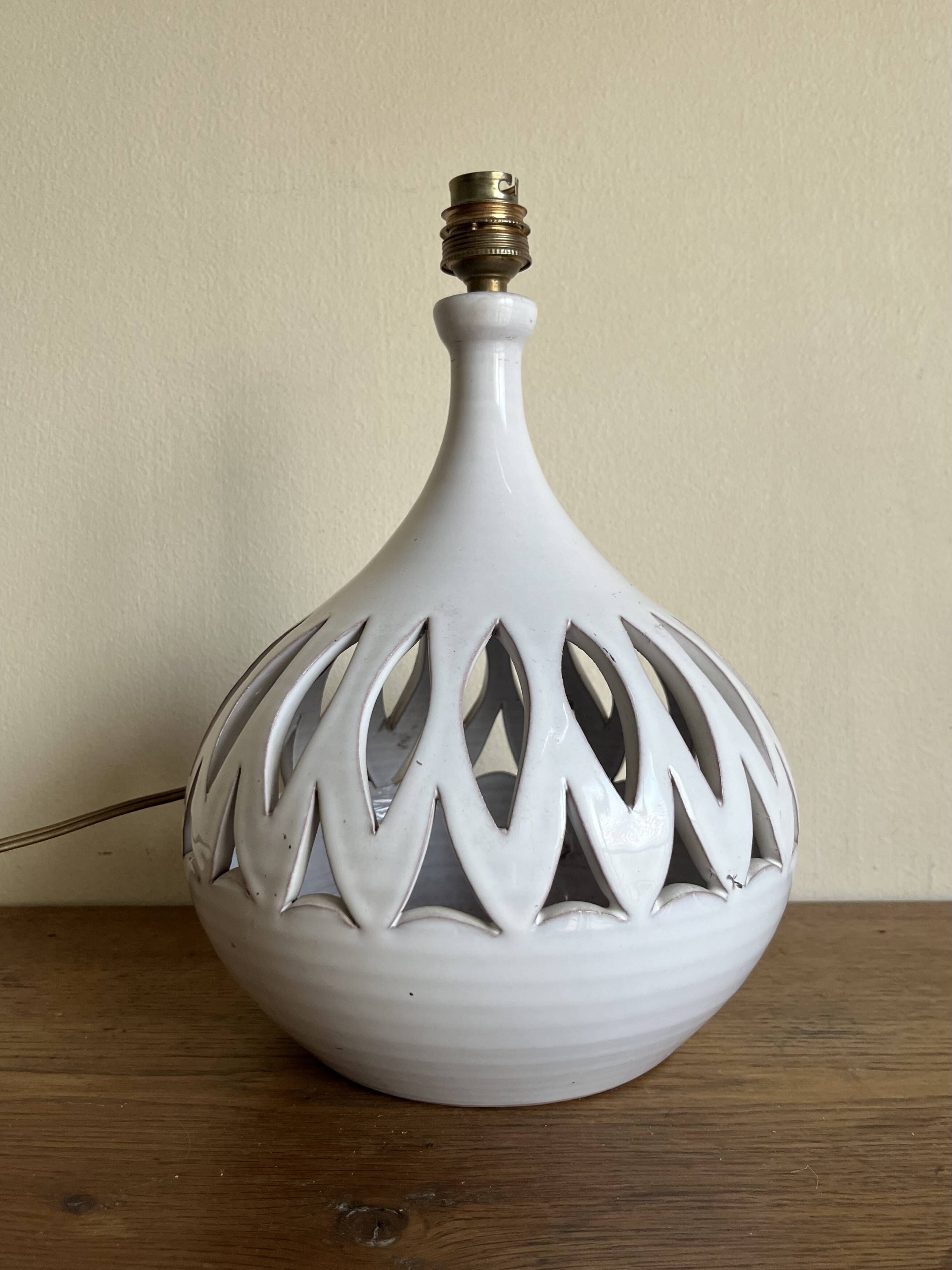 Glazed earth lamp 1960 by Pelletier