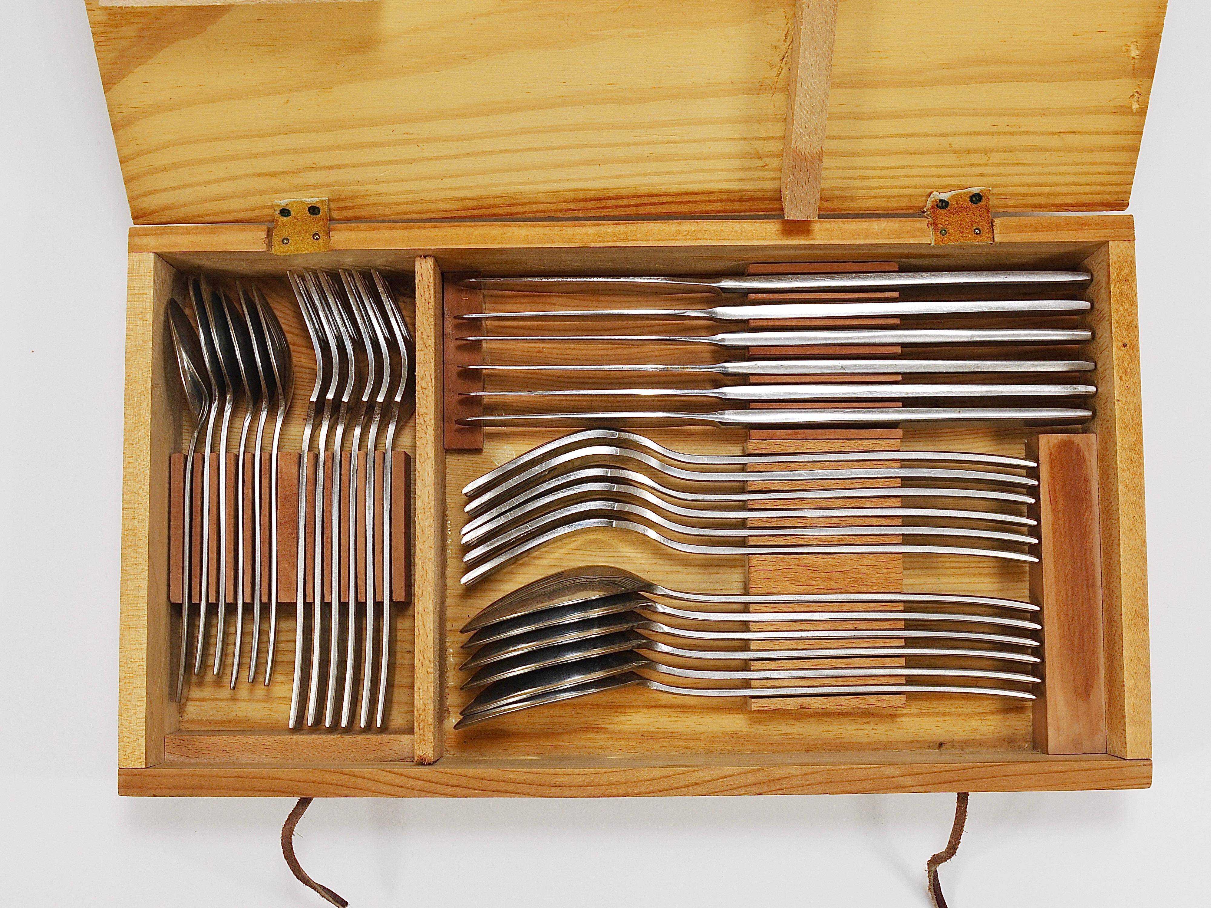 Boîte de couverts Helmut Alder Amboss 2050 pour six personnes, 30 pièces, Autriche, années 1950