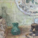 ANCIENT PAINTING Still Life, Unsigned, 20th Century, Oil On Canvas, 55x68cm, With Frame