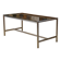 Brushed stainless steel and smoked black glass desk from the 1980s.