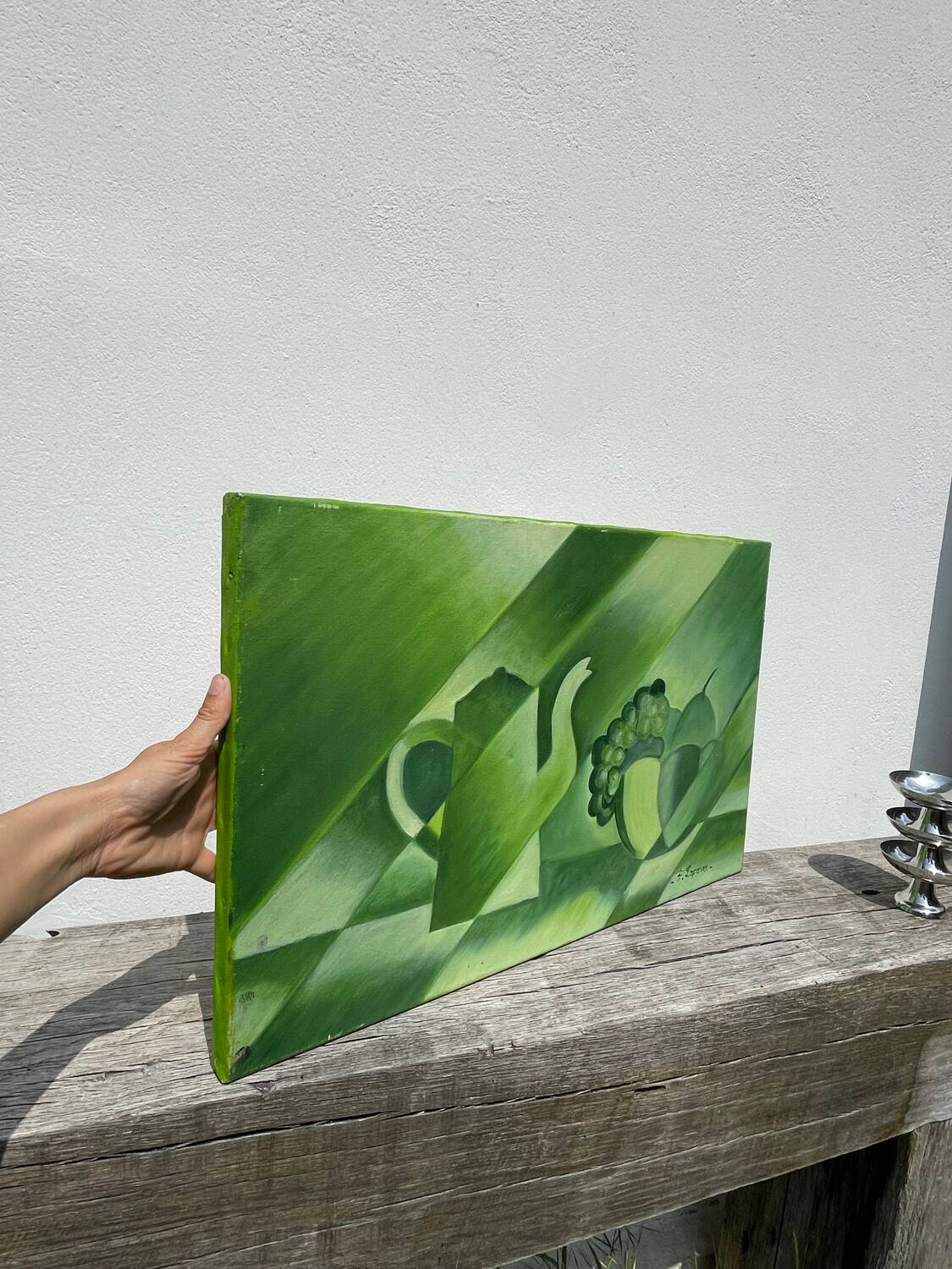 Cubist still life oil on canvas