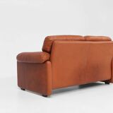 Brown leather 2-seater sofa Coronado by Tobia Scarpa for B&B Italia, Italy ca. 1960