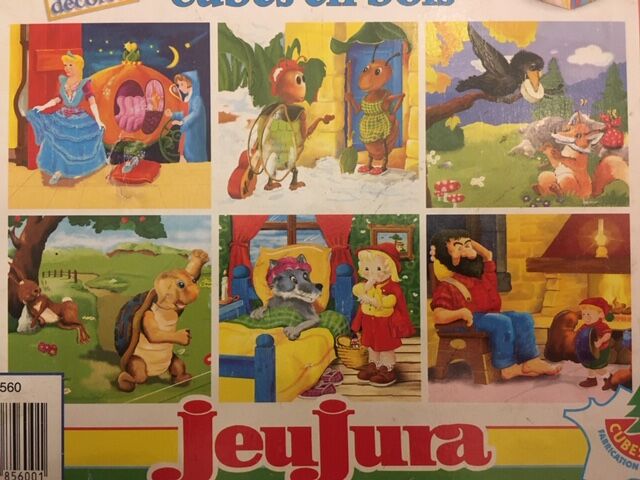 Box of 20 vintage wooden cubes - JeuJura, complete
