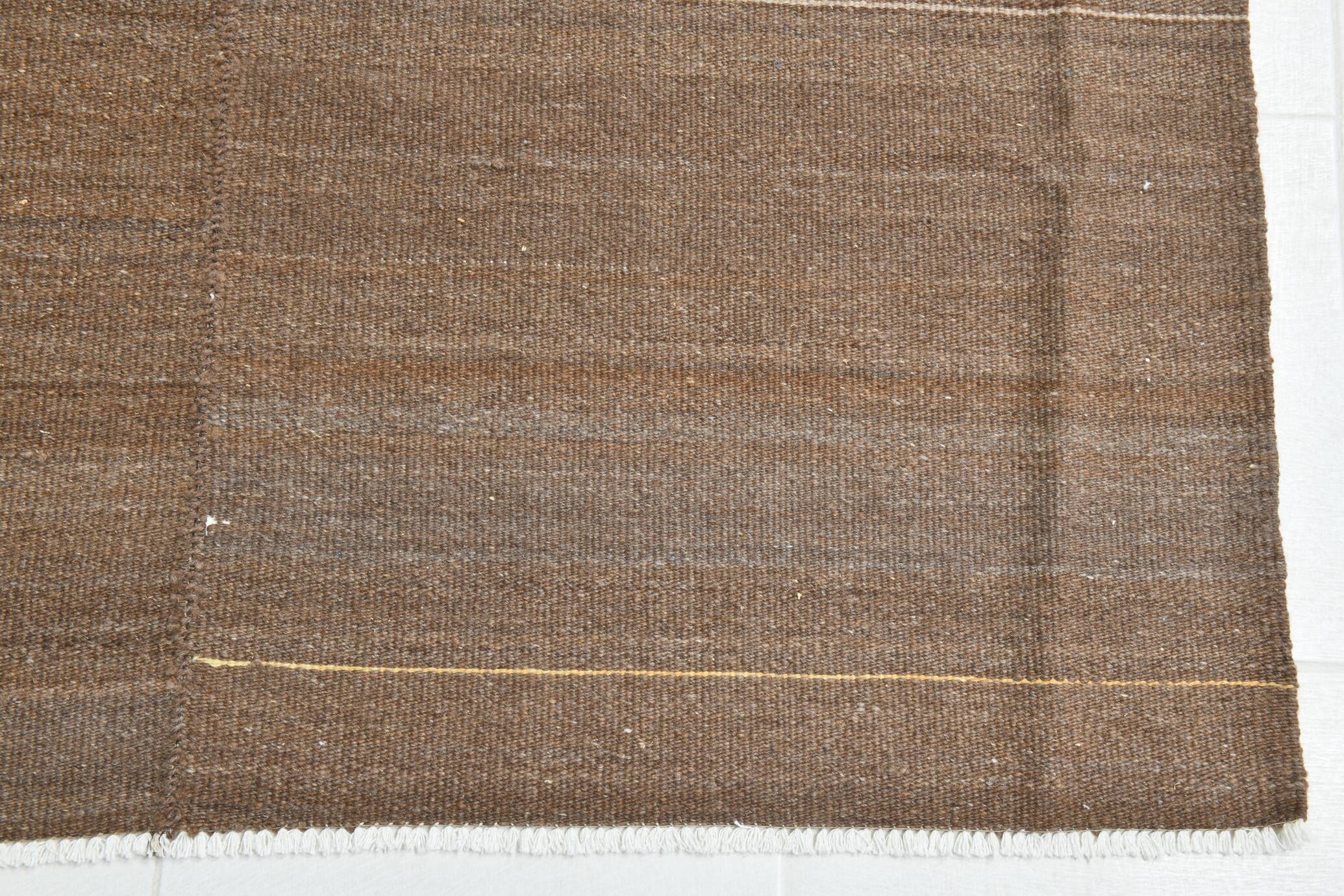 7x11 Brown Turkish Large Kilim Rug, Ethnic Patterned Rug, 221x331 Cm