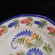 Old flat plate faience hb quimper hand-painted floral decoration