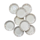 9 Villeroy Boch flat plates in white golden porcelain floral pattern