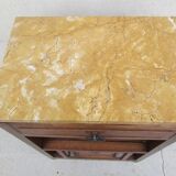 Large art deco walnut bedside table