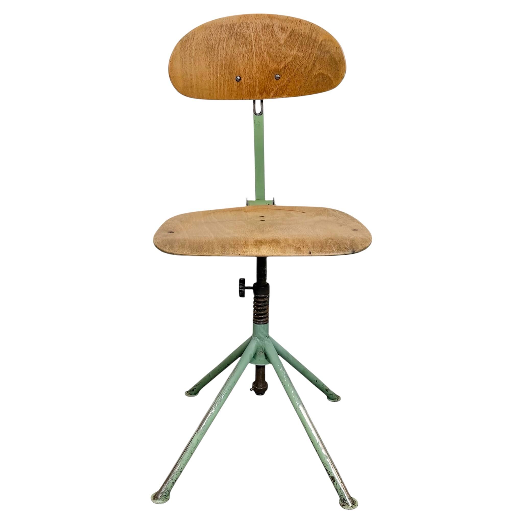 Green Industrial Workshop Chair, 1950s
