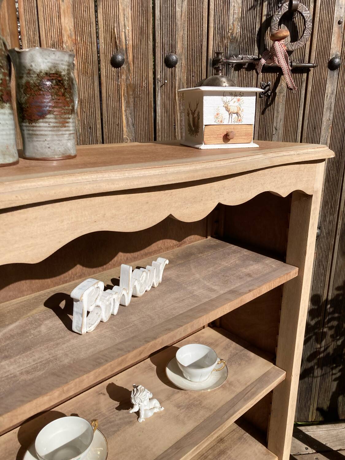 Bibus shelving practical console!! Raw walnut/ adjustable shelves