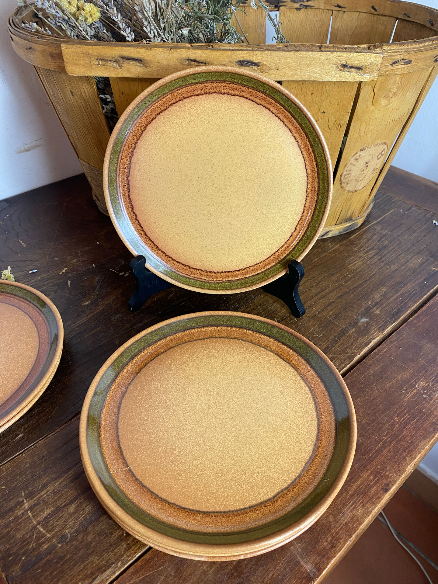 Dessert plates in stoneware, Bidonviller France