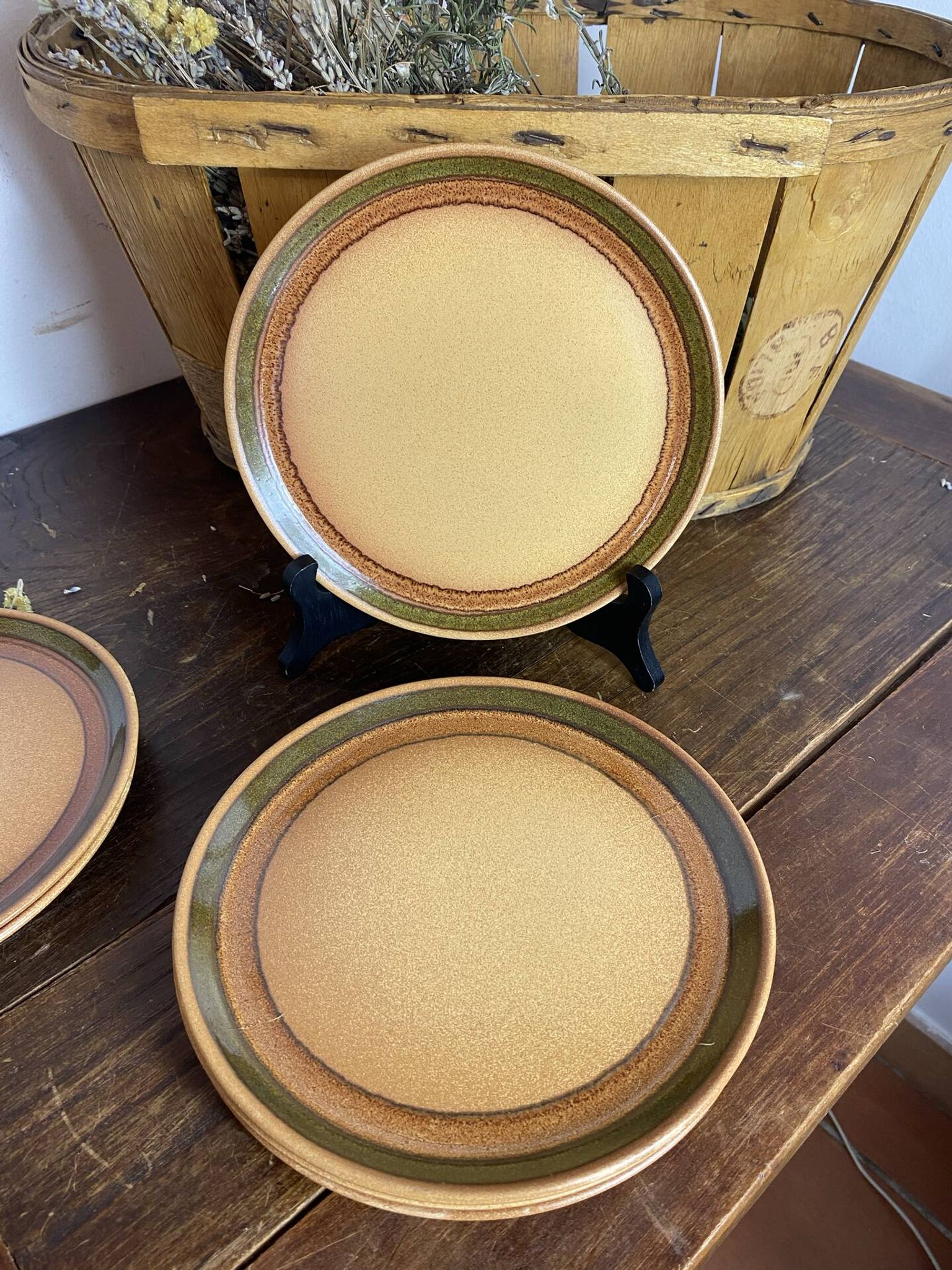 Dessert plates in stoneware, Bidonviller France