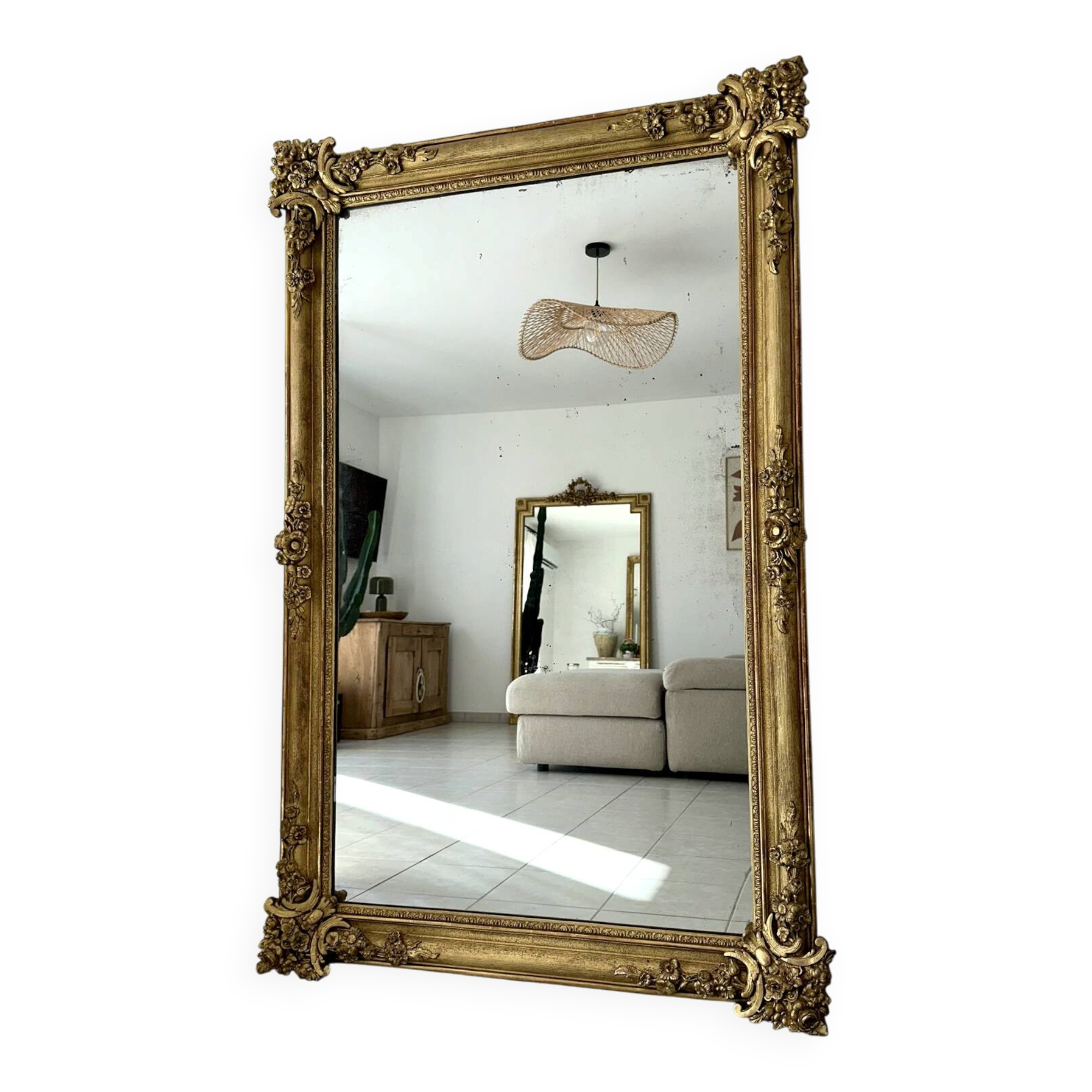 Miroir ancien doré époque XIXème