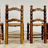 Four stuffed Breton chairs from the 20s and 30s