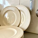 6 plates in unbleached earthenware