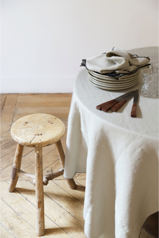 Nappe craie en lin upcyclé
