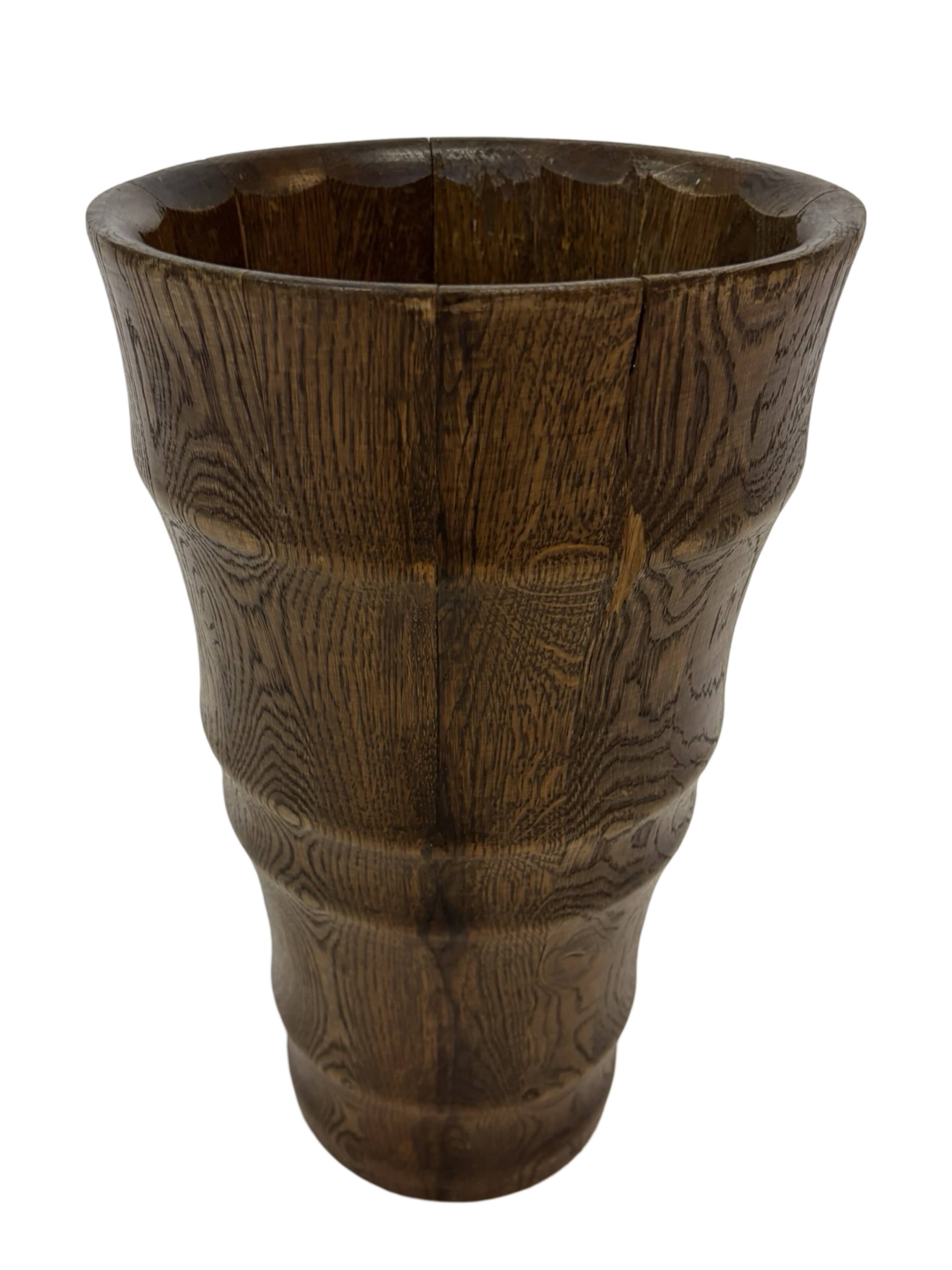 Vintage umbrella holder wooden basket storage 1960 minimalist design