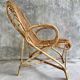 Rattan armchair with armrests - vintage 1960