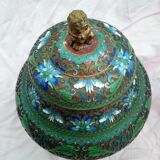 Pot covered in enamelled bronze