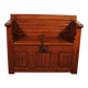 Oak bench chest with incorporated panels and gothic elements