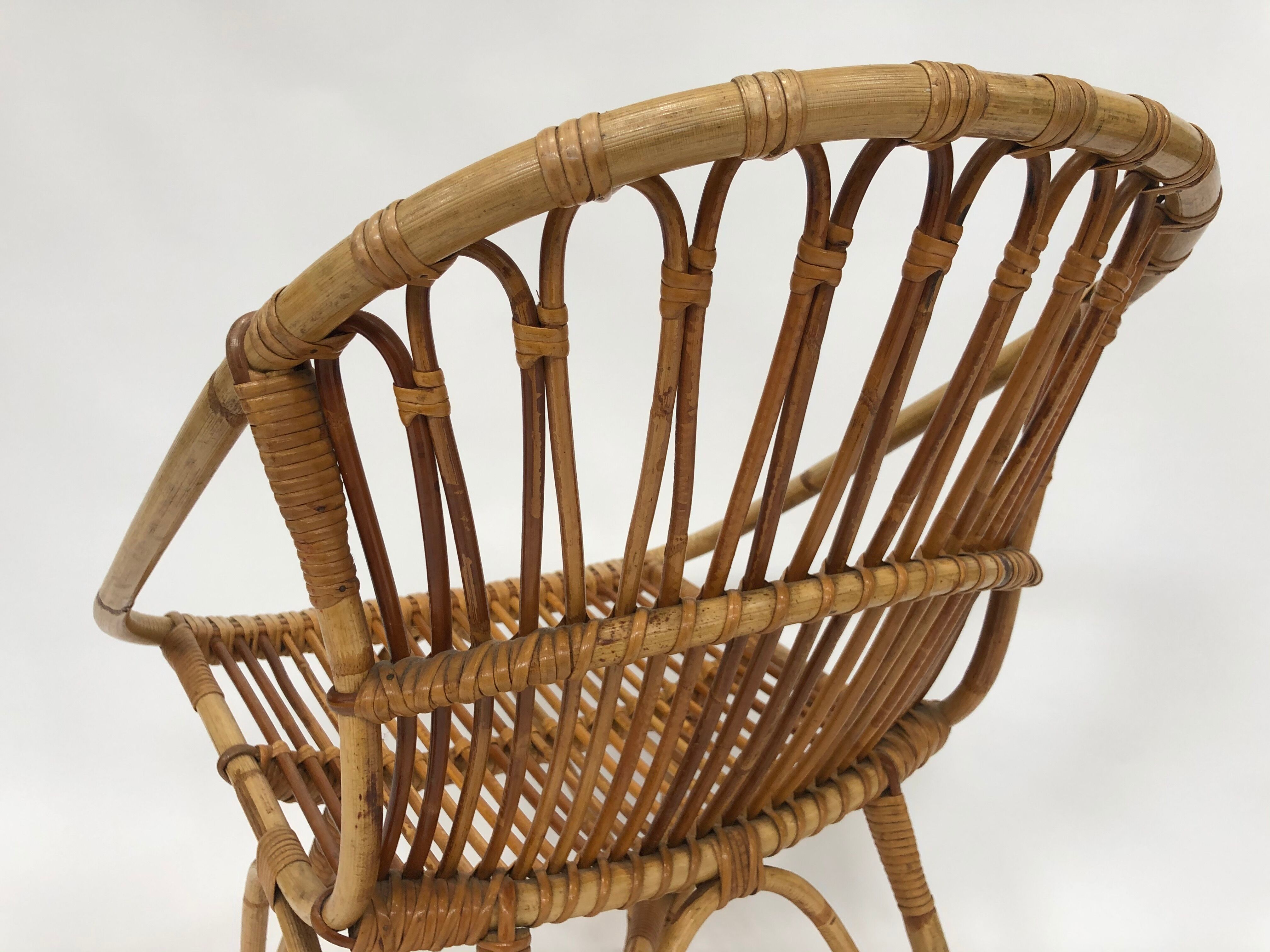 Fauteuil en rotin de Rohe Noordwolde, 1960, Pays-Bas