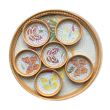 Vintage tray and its 6 coasters