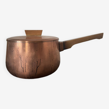 Old tinned copper saucepan