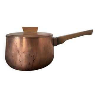 Old tinned copper saucepan