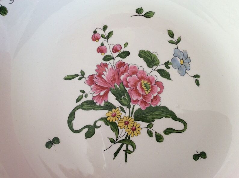 Set of 2 round ceramic dishes Fleuries Saint Amand