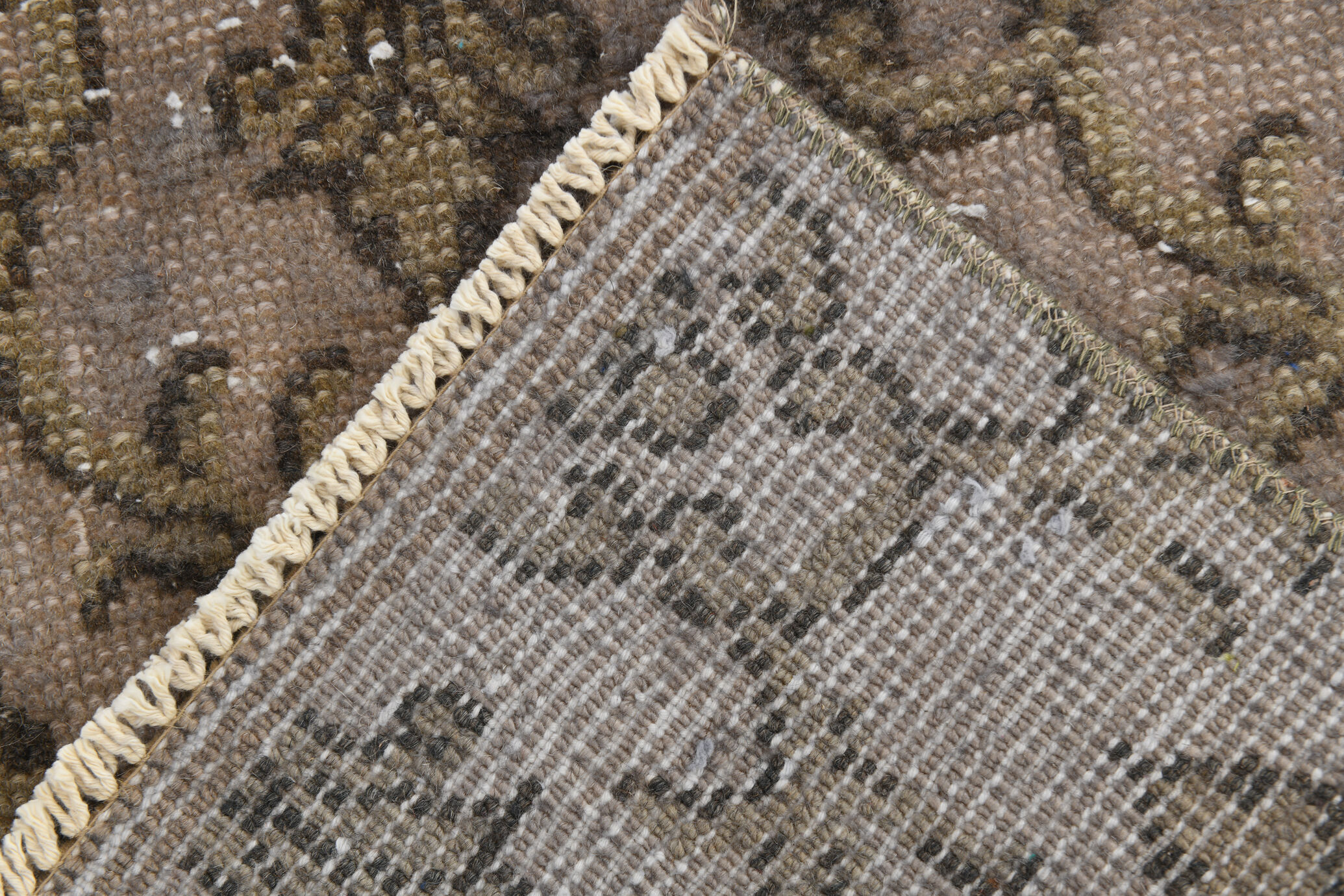 Narrow brown vintage runner 247x70cm