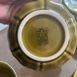 Lot of 8 oyster plates in Barbotine Gien 1970