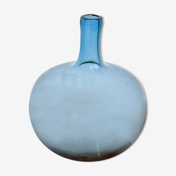 Blue glass vase, Claude Morin