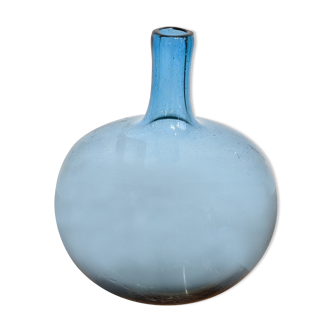 Blue glass vase, Claude Morin