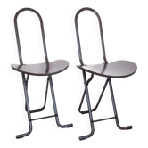 Paire de chaises Dafné marron Gastone Thema années 70