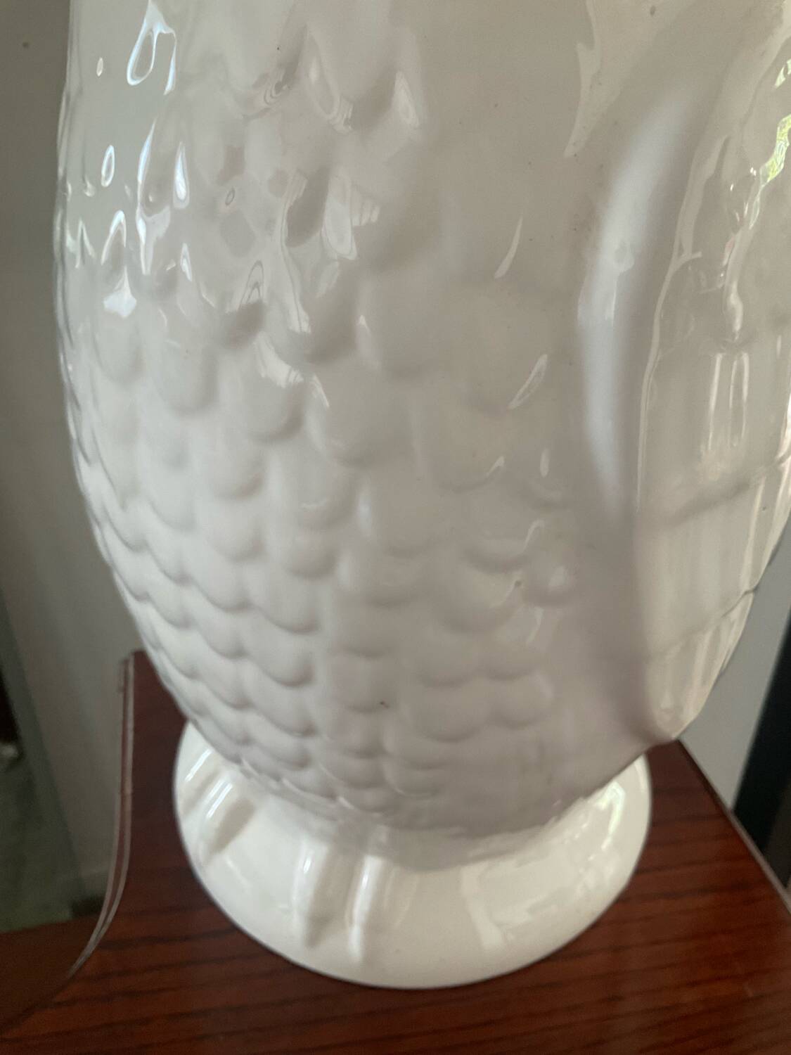 Vintage glazed ceramic owl umbrella stand