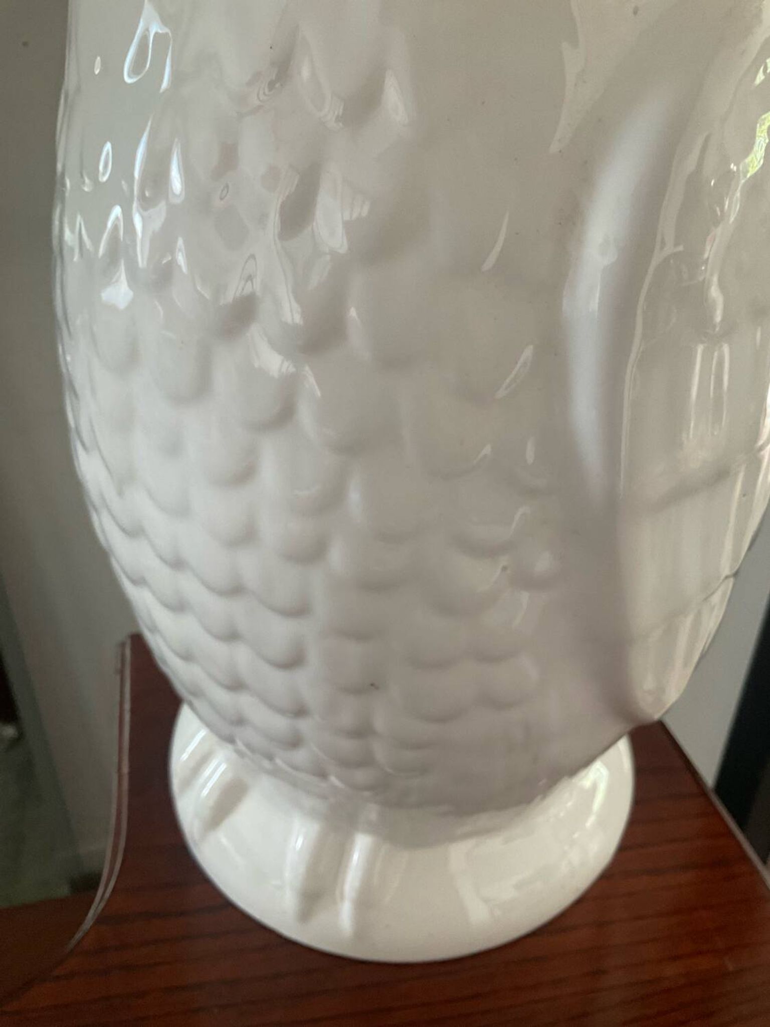 Vintage glazed ceramic owl umbrella stand