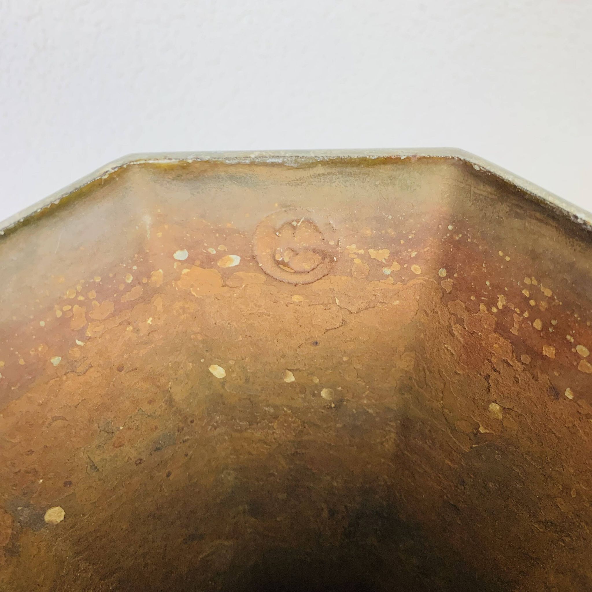 Art Deco enameled cast iron vase