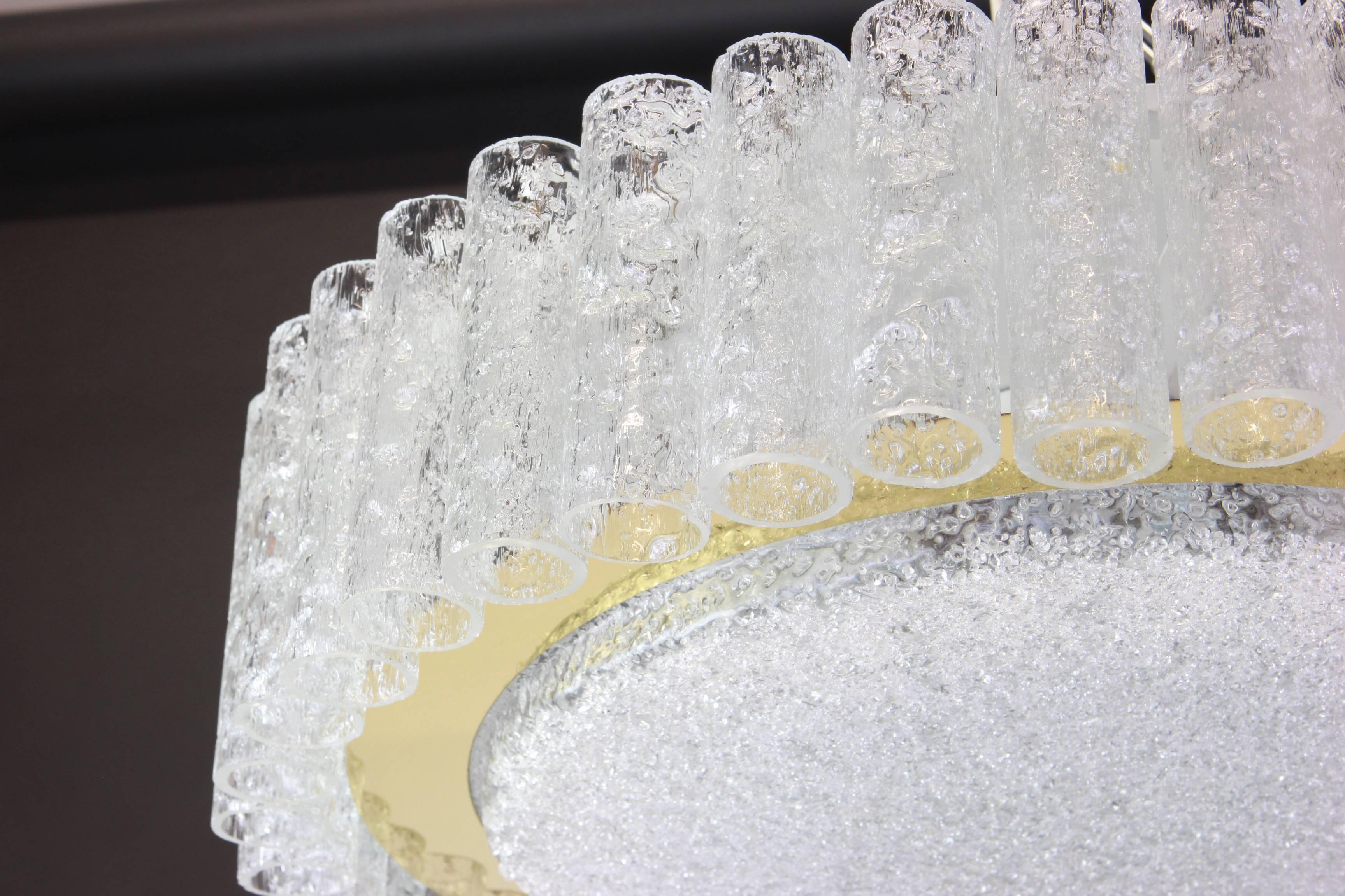 Superb glass tube ceiling light from Murano by Doria, Germany, 1960s.