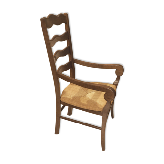 Antique straw armchair