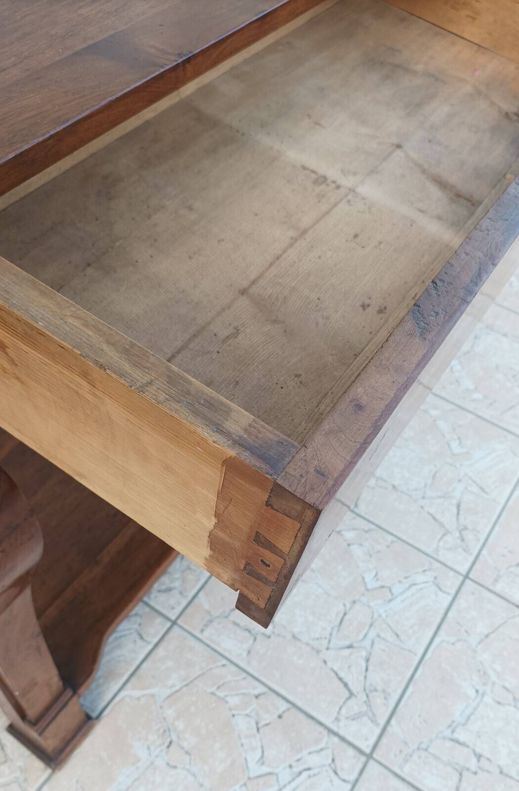 Walnut console restoration