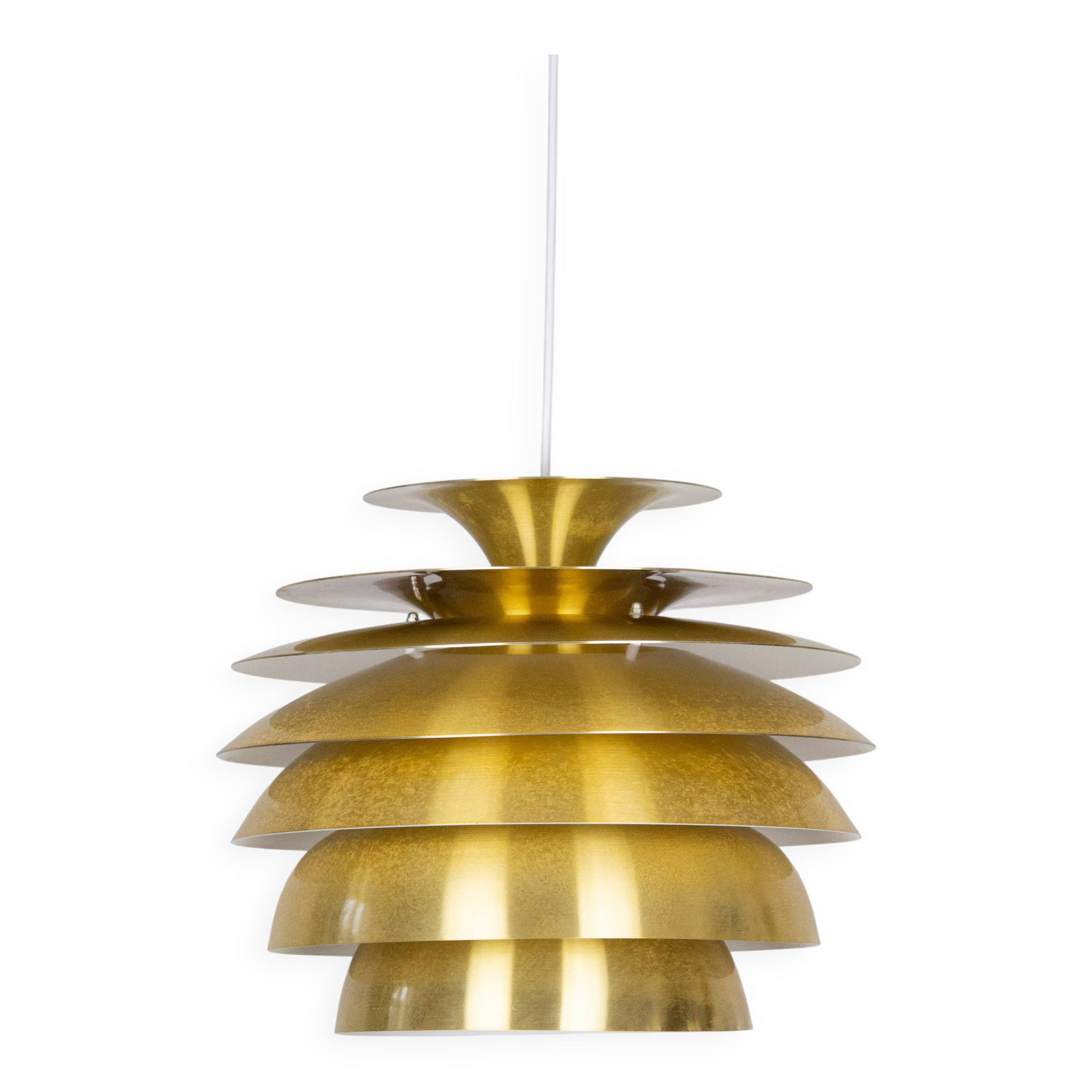 Lampe suspendue vintage danoise Barcelona par Bent Karlby, Lyfa, années 1960.