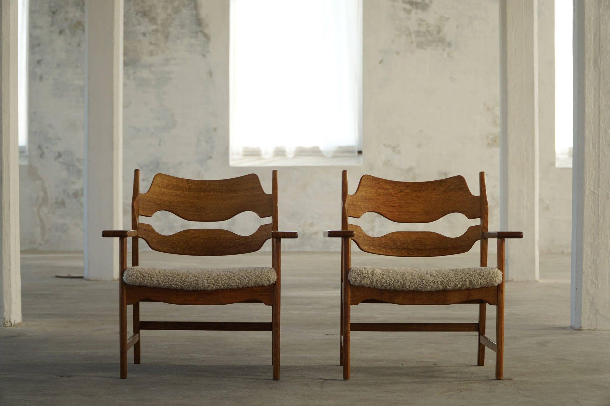 Henning Kjærnulf, Lounge Chairs "Razorblade", Danish design from the mid-century, 1960s.