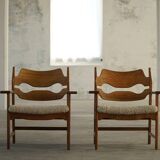 Henning Kjærnulf, Lounge Chairs "Razorblade", Danish design from the mid-century, 1960s.