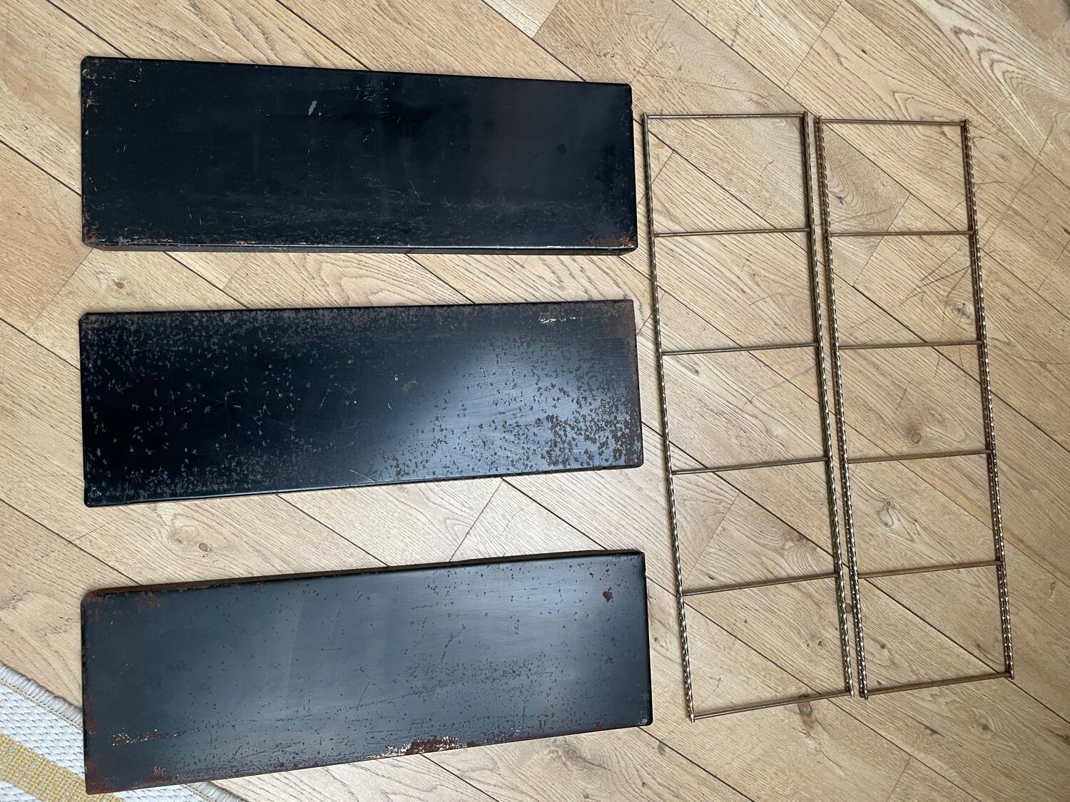 Vintage wall string shelf 3 levels