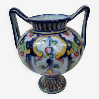 Alcobaça vase with handles, Portugal pottery