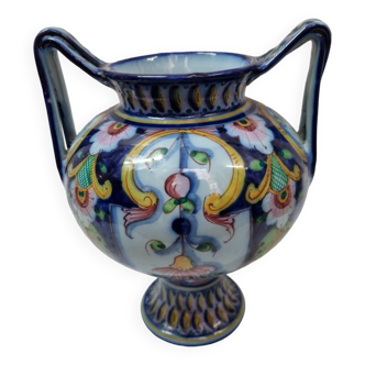 Alcobaça vase with handles, Portugal pottery