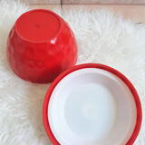 Red strawberry ice bucket vintage 1970
