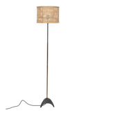Lampadaire avec nouvel abat-jour en rotin, années 1950