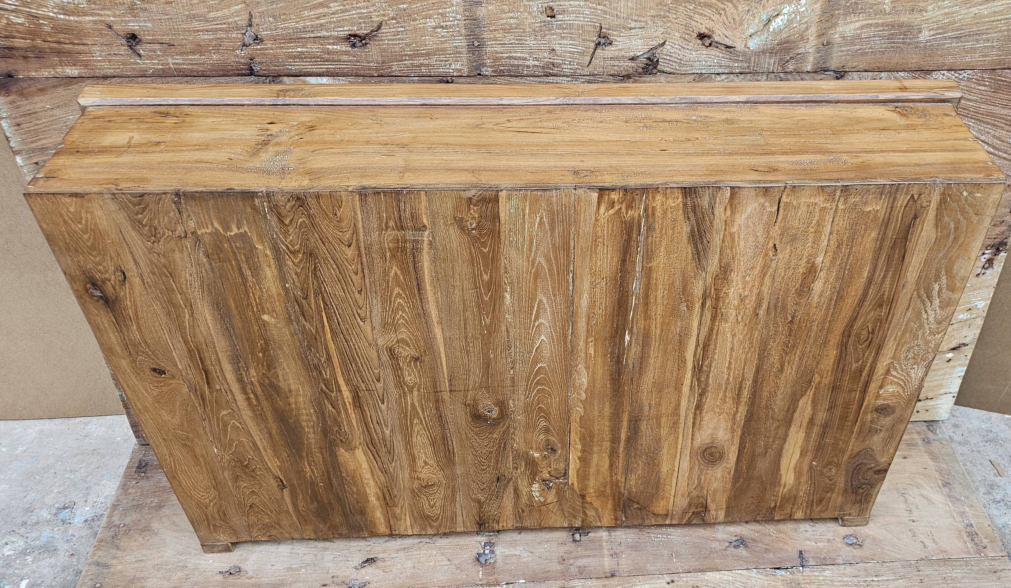 Antique Art Deco glass-fronted sideboard in Burmese teak